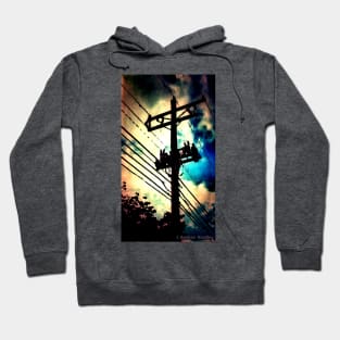 Telephone Pole with Early Morning Sky Hoodie